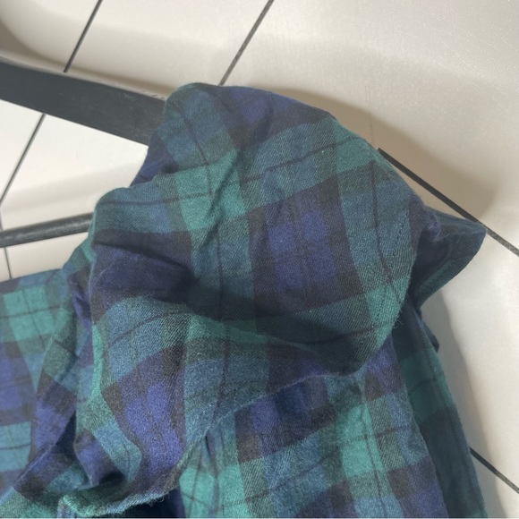 J. Crew | Flannel Square Neck Ruffle Plaid Blouse Size Large Petite NWT - Picture 5 of 11